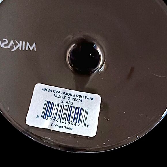 2 Mikasa KYA Smoke Wine Glasses Goblets Red Crystal Elegant Classic Holiday Rare - Picture 7 of 16